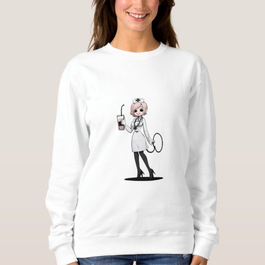 Elegant Nurse Coffee Sweatshirt スウェットシャツ (正面)
