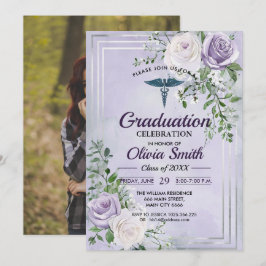 Elegant Nursing Graduation Invitation Photo | RN B 招待状