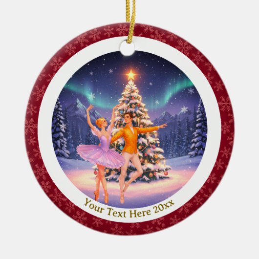 Elegant Nutcracker Ballet Christmas Ballerina Gift セラミックオーナメント (正面)