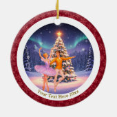 Elegant Nutcracker Ballet Christmas Ballerina Gift セラミックオーナメント (裏面)