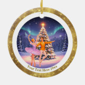 Elegant Nutcracker Ballet Christmas Ballerina Gift セラミックオーナメント (裏面)