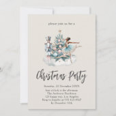 Elegant Nutcracker Christmas Tree Party 招待状 (正面)