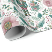 Elegant Nutcracker & Flowers Print ラッピングペーパー (ロールコーナー)