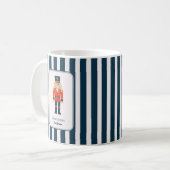 Elegant Nutcracker on The Blue Stripes コーヒーマグカップ (正面左)