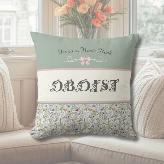 Elegant Oboe Wildflower Music Nook クッション