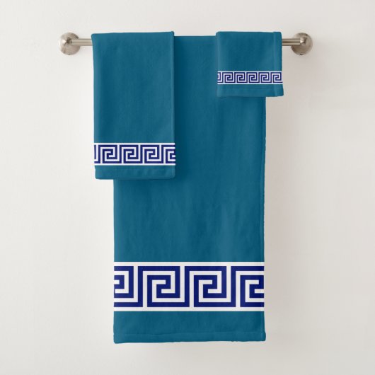 Elegant Ocean Blue & White Bath Towel Set バスタオルセット (インサイチュ)