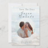 Elegant Ocean-Inspired Save the Date Card 招待状 (正面)