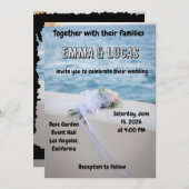 Elegant Ocean Wedding Invitation | Beach Theme | E 招待状 (正面/裏面)