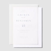 Elegant Off-White Minimalist Wedding Invitation ベラム紙招待状 (オフセット)