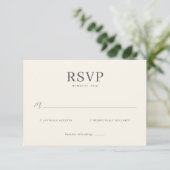 Elegant Off-White RSVP Card (スタンド正面)