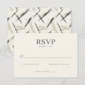 Elegant Off-White RSVP Card (正面/裏面)