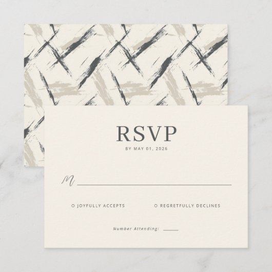 Elegant Off-White RSVP Card (正面/裏面)