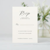 Elegant Off-White RSVP Card (スタンド正面)