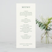 Elegant Off-White Serif Wedding Menu メニュー (スタンド正面)