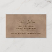 Elegant Old Brown Card with Script Name コーリングカード (正面)