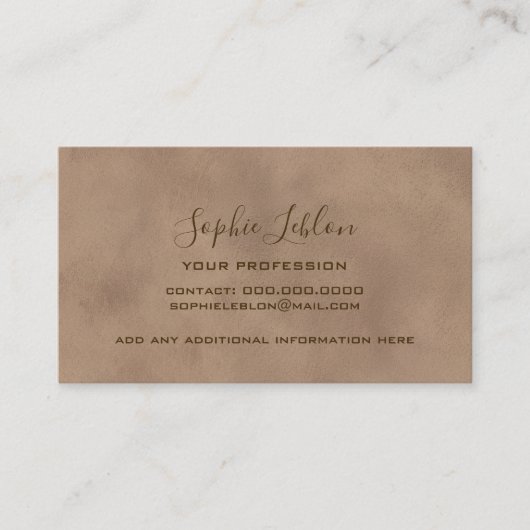 Elegant Old Brown Card with Script Name コーリングカード (正面)