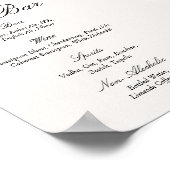 Elegant Old Money Black and Ivory Wedding Bar ポスター (角)