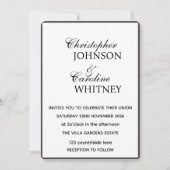 Elegant Old money black and white calligraphy 招待状 (正面)