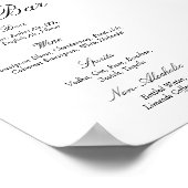 Elegant Old Money Black and White Wedding Bar ポスター (角)