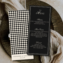 Elegant Old Money Black Ivory Checkered Wedding メニュー