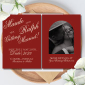 Elegant Old Money Bold Red Wedding セーブザデート