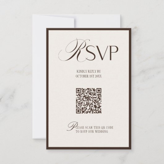 Elegant Old Money Brown Neutral 出欠カード (正面)