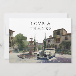 Elegant Old Money Country Estate Wedding Photo サンキューカード