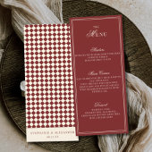 Elegant Old Money Deep Red Ivory Checkered Wedding メニュー