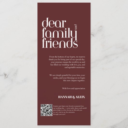 Elegant Old Money Handwriting Wedding Dinner  メニュー (裏面)