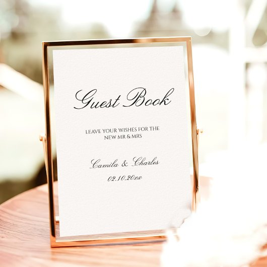 Elegant Old Money Wedding Guest Book  ポスター