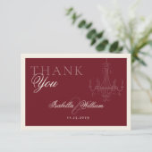 Elegant Old Money Wine Red Wedding Thank You サンキューカード (スタンド正面)