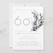 Elegant Olive Branch Surprise Birthday Invitation 招待状 (正面)