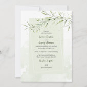Elegant Olive Branch Wedding Invitation 招待状 (正面)