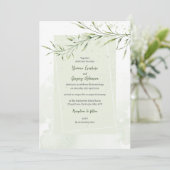 Elegant Olive Branch Wedding Invitation 招待状 (スタンド正面)