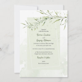 Elegant Olive Branch Wedding Invitation 招待状
