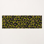 Elegant olive green and black leopard Monogrammed  ヨガマット (裏面(横))