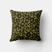 Elegant olive green and black leopard Print クッション (裏面)