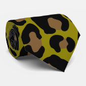 Elegant olive green and black leopard Print ネクタイ (ロール)