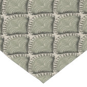 Elegant Olive Green Botanical Fan Pattern Neutral  ショートテーブルランナー (コーナー)