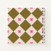 Elegant Olive Green & Cream Geometric Notebook ノートブック (裏面)