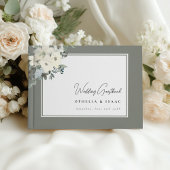 Elegant Olive Green Floral Wedding Guest Book ゲストブック
