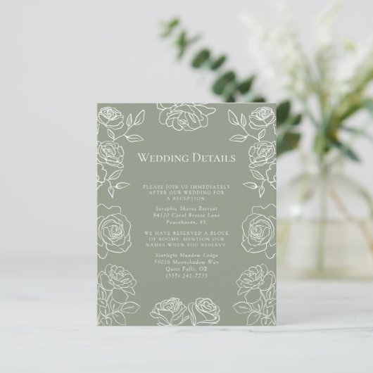 Elegant Olive Green French Roses Wedding Details (スタンド正面)
