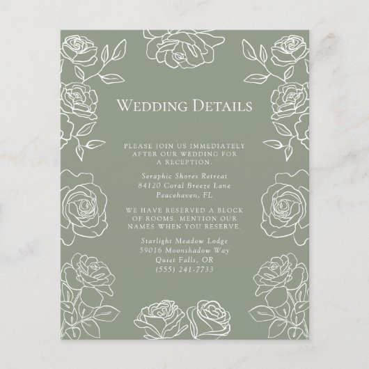 Elegant Olive Green French Roses Wedding Details (正面)