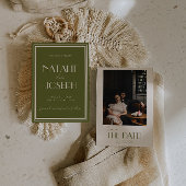 Elegant Olive Green Ivory Old Money Photo Wedding セーブザデート