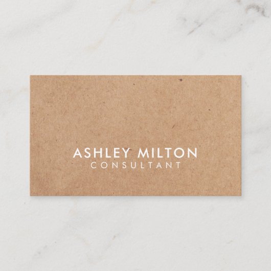 Elegant Olive Green PRINTED Kraft Consultant 名刺 (正面)