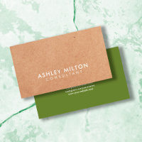 Elegant Olive Green PRINTED Kraft Consultant