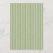 Elegant Olive Green Stripes Wedding Invitation 招待状 (裏面)