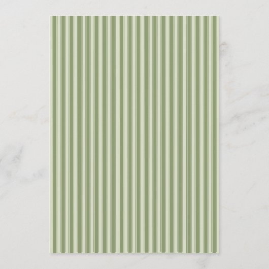 Elegant Olive Green Stripes Wedding Invitation 招待状 (裏面)