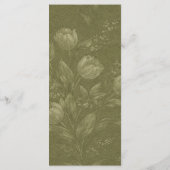Elegant Olive Green Tulip Botanical Wedding Menu メニュー (裏面)