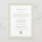 Elegant Olive Green Wedding Details Card エンクロージャーカード (正面)